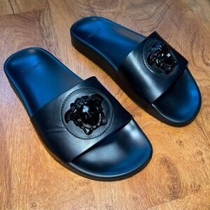 VERSACE Pool Slides | SZ 37.5 | Black Medusa
